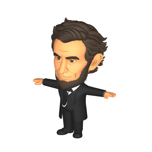 The Abraham Lincoln bobblehead, mid T-pose