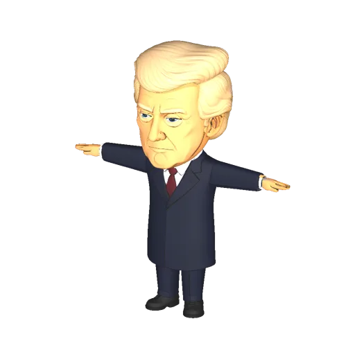 Donny, a suited blond bobblehead buddy